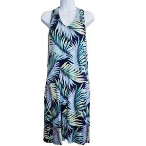 SOLD - Women's TOMMY BAHAMA Dress Racerback Multicolor Palm Leaf Size S